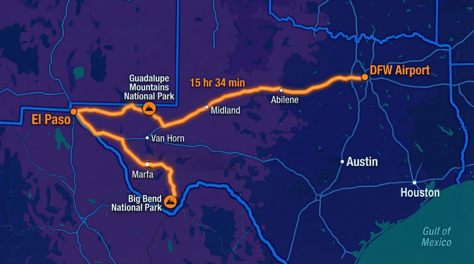 west texas driving map